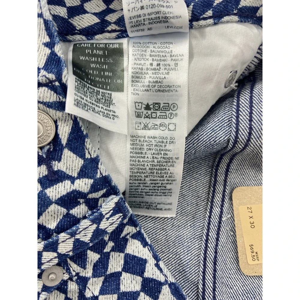 Levi's Jeans Women's 27x30 Blue Mid Rise Straight Denim Geometric New - Picture 9 of 13